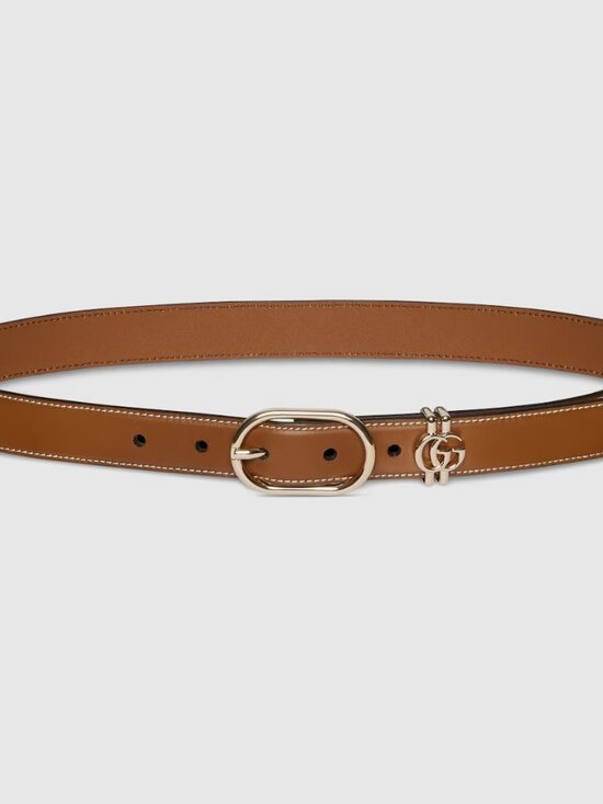 New GG Gucci Leather Belt Brown with oval buckle Color size 105/42 main image 7